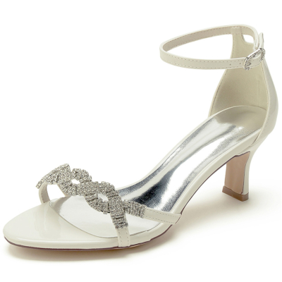 Sandales beiges à bride torsadée eJeweled Chaussures de soirée avec talons bas blocs