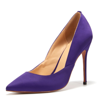Escarpins Stilettos Violets Pointus Fashion Chaussure De Mariage Pour Femme