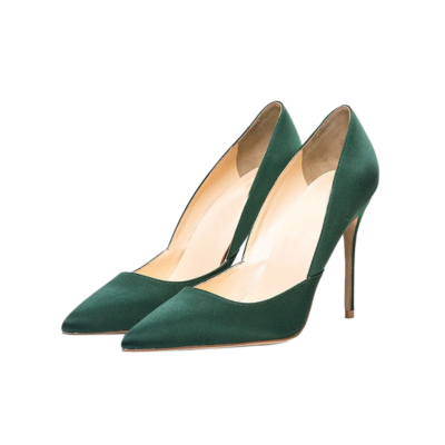 Escarpins Stilettos Verts Foncés Pointus Fashion Chaussure De Mariage Pour Femme